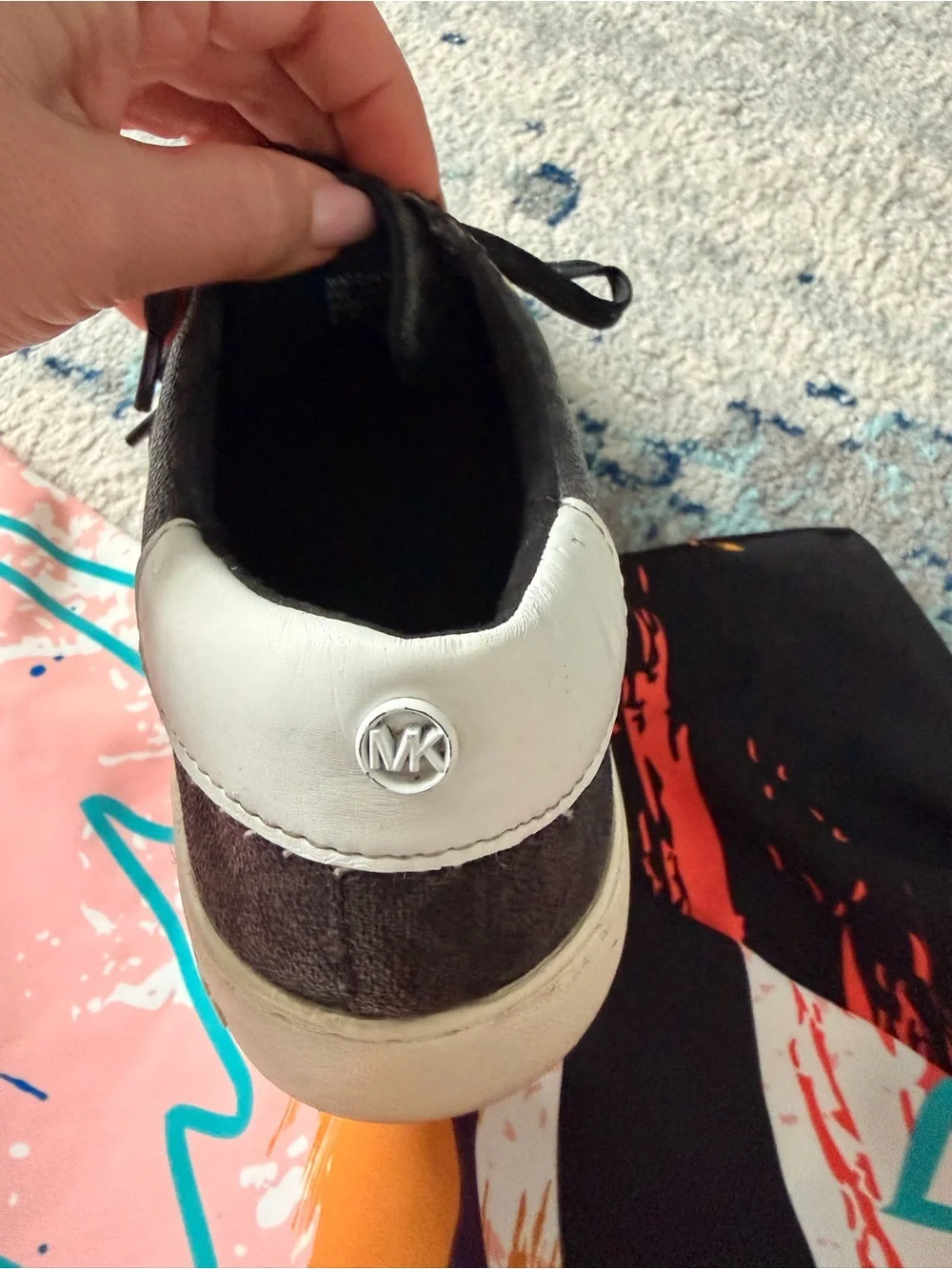 Michael Kors Black and White Women's Low-Top Sneakers